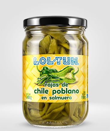 Rajas de Chile Poblano 340 g